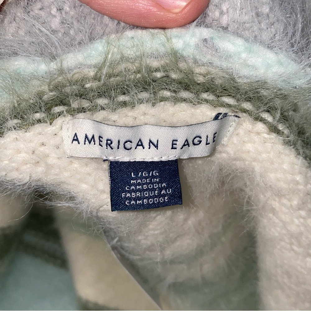 American Eagle Outfitters Fuzzy Stripped Cardigan - Picture 8 of 10